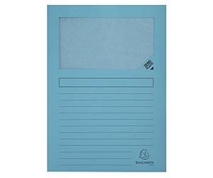 Exacompta - Ref 50106E - Forever Collection - Window Folders - 220 x 310mm in Size, Suitable for A4 Documents, 120gsm Recycled Board - Light Blue (Pack of 100)