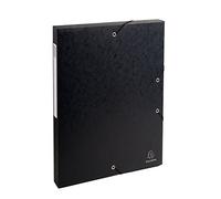 Exacompta - Ref. 50301E - 8 Exabox filing boxes with rubber bands - in 600g/m2 glossy card - Spine 2.5 cm - dimensions 25 x 33 cm - for A4 documents - black color - delivered assembled