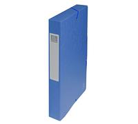 Exacompta - Ref 50402E - Pressboard Filing Box - 250 x 330mm in Size, Suitable for Holding A4 Documents, 4cm Spine, 600gsm Genuine Pressboard, Spine Label - Blue