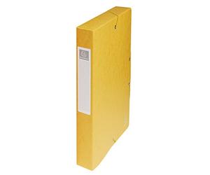 Exacompta - Ref. 50409E - 8 Exabox filing boxes with rubber bands - in 600g/m2 glossy card - Spine 4 cm - dimensions 25 x 33 cm - for A4 documents - yellow color - delivered assembled