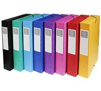 Exacompta - Ref. 50600E - 1 file box with Exabox rubber bands - in glossy card 600g/m2 - Spine 6 cm - dimensions 25 x 33 cm - for A4 documents - random color - delivered assembled
