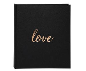 Exacompta - Ref. 506E - 1 Love guest book - Square format 21 x 19 cm - Gold edge with title Love in gold letters - 140 plain white pages - Colour: Black