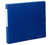 Exacompta - Ref 50702E - Scotten Filing Box - 250 x 330mm in Size, Suitable for Holding A4 Documents, 25mm Spine, 600gsm Genuine Pressboard, Spine Label - Blue
