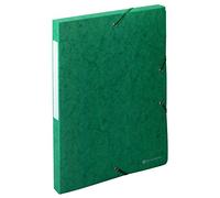 Exacompta - Ref. 50703E - 10 Scotten filing boxes with rubber bands - in 600g/m2 embossed glossy card - spine 2.5 cm - dimensions 25 x 33 cm - for A4 documents - green color - delivered assembled