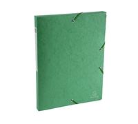 Exacompta - Ref 50703E - Scotten Filing Box - 250 x 330mm in Size, Suitable for Holding A4 Documents, 25mm Spine, 600gsm Genuine Pressboard, Spine Label - Green