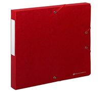 Exacompta - Ref 50705E - Scotten Filing Box - 250 x 330mm in Size, Suitable for Holding A4 Documents, 25mm Spine, 600gsm Genuine Pressboard, Spine Label - Red