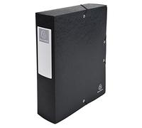 Exacompta - Ref 50831E - Pressboard Filing Box - 250 x 330mm in Size, Suitable for Holding A4 Documents, 8cm Spine, 600gsm Genuine Pressboard, Spine Label - Black