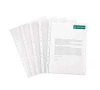 Exacompta - Ref 5100E - Grained PP Punched Pockets (Pack of 100) - Suitable for A4 (210 x 297mm) Documents, 50 Micron Polypropylene, Top Opening, Reinforced Pre-Punched Strip