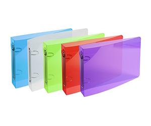 Exacompta - Ref. 51099E - Semi-rigid PP Binder For Index Cards - 2 Round Rings, Diameter 25 mm - Spine 35 mm - External Dimensions: 16.5 x 24 cm - (1 Item)