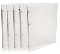 Exacompta - Ref. 51160E - Set of 5 flexible translucent PP Chromaline binders - 4 round rings, diameter 15mm - Spine 20mm - External dimensions: 32x25 cm - Format to file A4 - Colour: colorless