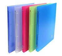 Exacompta - Ref 51169E - Chromaline PP Ring Binder - 320 x 250mm in Size, Suitable for A4 Documents, 4 Rings, Translucent PP Material, 20mm Spine - Assorted Colours (Pack of 20)