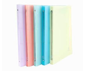 Exacompta - Ref. 51170E - Set of 5 flexible PP Chromaline binders - 4 round rings diameter 15 mm - Spine 20 mm - External dimensions: 32 x 25 cm - A4 file format - 5 assorted colors