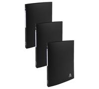 Exacompta - ref. 51191E - 1 Flexible Binder with OPAK Label - 4 Round Rings, Diameter 15 mm - Spine 20 mm - External Dimensions: 32 x 25 cm - A4 File Format - Colour: Black (Pack of 3)