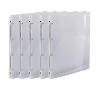 Exacompta - Ref. 511944E - Box of 5 flexible PP Crystal binders - 4 round rings, diameter 15mm - Spine 20mm - External dimensions: 32x25 cm - Format to file A4 - Colour: crystal