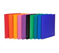Exacompta - Ref. 511999E - 1 OPAK binder in polypropylene 4 rings 15mm - 32 x 25 cm - A4 format - 10 random colors