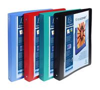 Exacompta - ref. 51229E - 1 Customizable semi-rigid PP binder 1 pocket - 4 round rings 30 mm diameter - External dimensions: 32 x 26.8 cm - A4 Maxi file format - 4 random colors