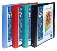 Exacompta - ref. 51229E - Box of 5 customizable semi-rigid PP binders 1 pocket - 4 round rings diam.30mm - External dimensions: 32 x 26.8 cm - Format to be filed A4 Maxi - 4 assorted colors