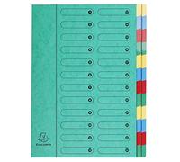 Exacompta - Ref 5124E - Harmonika Multipart File - 24.5 x 32cm in Size, Suitable for A4 Documents, 24 Multi-Coloured Tabbed Sections, Premium Pressboard Cover - Green Cover