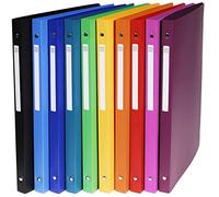 Exacompta - Ref. 51299E - Box of 20 flexible binders with OPAK label - 4 round rings 15 mm diameter - 20 mm spine - external dimensions 32 x 25 cm - A4 file format - assorted colors