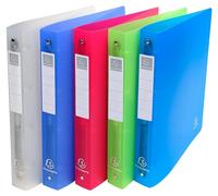 Exacompta Chromaline 30 mm Ring Binder PP (Polypropylene) A4 4 Rings Assorted 51359E Pack of 10