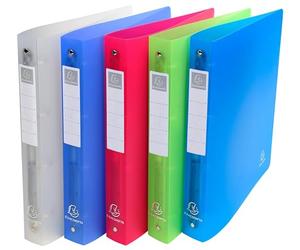 Exacompta - Ref 51359E - Chromaline PP Semi-Rigid Ring Binder - 320 x 268mm in Size, Suitable for A4+ Documents, 4 Rings, Translucent PP Material, 40mm Spine - Assorted Colours (Pack of 10)