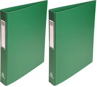 Exacompta - ref. 51383E - 1 Rigid PP Binder - 4 Round Rings on the 3rd Cover, Diameter 25 mm - Spine 40 mm - External Dimensions: 32 x 25.5 cm - A4 File Format - Colour: Green (Pack of 2)