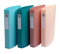 Exacompta - Ref 51470E - Box of 12 Skandi Binders - Recycled PP - 4 Rings - Spine 4 cm - External Dimensions: 32 x 27 cm - A4 Maxi File Format - 4 Assorted Colours