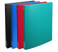 Exacompta - Ref. 51490E - Set of 5 semi-rigid OPAK binders - 4 round rings diameter 20 mm - Spine 30 mm - External dimensions: 32 x 25 cm - Format to file A4 - 4 assorted colors