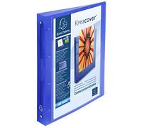 Exacompta - ref. 51562E - 1 customizable rigid PP binder with 1 pocket - 4 round rings, 30 mm diameter - External dimensions: 32 x 26.8 cm - A4 Maxi file format - Colour: blue