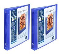 Exacompta - ref. 51562E - 1 Customizable Rigid PP Binder with 1 Pocket - 4 Round Rings, 30 mm Diameter - External Dimensions: 32 x 26.8 cm - A4 Maxi File Format - Colour: Blue (Pack of 2)