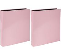 Exacompta - Ref. 51566E - 4 D-Ring Binder 25 mm - Film Coated Edge and Black end - Aquarel - External Dimensions 315x270 mm - A4 File Format - Pink Colour (Pack of 2)