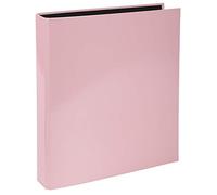 Exacompta - Ref. 51566E - 4 D-ring binder 25 mm - film coated edge and black end - Aquarel - external dimensions 315x270 mm - A4 file format - pink colour