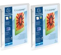 Exacompta - ref. 51568E - 1 Customizable Rigid PP Binder with 1 Pocket - 4 Round Rings, 30 mm Diameter - External Dimensions: 32 x 26.8 cm - A4 Maxi File Format - Colour: colorless (Pack of 2)