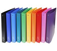 Exacompta - Ref. 51699E - Box of 20 semi-rigid OPAK binders - 4 round rings diam 30 mm - spine 40 mm - external dimensions 320 x 268 mm - A4 MAXI file format - 10 assorted colors