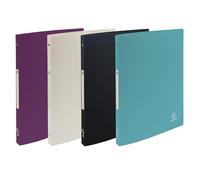Exacompta - Ref 51730E - Box of 20 Titanium Soft Binders - 4 Rings 15 mm - Spine 2 cm - External Dimensions: 32 x 25 cm - File Format A4 - Assorted: Aubergine-Coco-Black-Turquoise