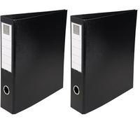 Exacompta - ref. 51741E - 1 Rigid PVC Binder - 4 D-Rings of 50 mm on The 3rd Cover - Spine 70 mm - External Dimensions: 32 x 29 cm - Format to File A4 Maxi - Colour: Black (Pack of 2)