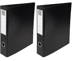 Exacompta - ref. 51741E - 1 Rigid PVC Binder - 4 D-Rings of 50 mm on the 3rd Cover - Spine 70 mm - External Dimensions: 32 x 29 cm - Format to File A4 Maxi - Colour: Black (Pack of 2)