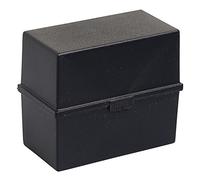 Exacompta - Ref 51814D - Office Card Index Box - 100 x 228 x 170mm in Size, Suitable for Storing A5 Index Cards, Snap Lock Closure, Hinged Lid - Black