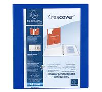 Exacompta - ref. 51823BE - 1 customizable rigid opaque binder with 3 pockets - 2 D-rings of 40 mm - Spine 64 mm - External dimensions: 32 x 28.5 cm - Format to be filed A4 Maxi - Colour: blue