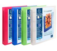 Exacompta - Ref 51869E- Kreacover Collection - Chromaline PP Rigid Cover Ring Binder - Suitable for A4+ Documents, 4 Rings, 40mm Spine - Assorted Colours (Pack of 12)