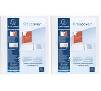 Exacompta - ref. 51922E - 1 Customizable Rigid Opaque Binder with 2 Pockets - 2 D-Rings of 30 mm - Spine 47 mm - External Dimensions: 32 x 27.7 cm - Format to be Filed A4 Maxi - Colour: White