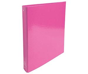 Exacompta - ref. 519296E - Box of 10 Rigid Iderama Binders - 4 Round Rings Diameter 30 mm - Spine 40 mm - External Dimensions: 32 x 26 cm - A4 File Format - Colour: Pink