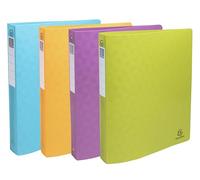 Exacompta - Ref 51930E - Pack of 4 Pop' N Co semi-Rigid Binders - Recycled PP - 4 Round Rings - 40mm Spine - External Size: 32x27cm - Format to File A4 Maxi - 4 Assorted Colours