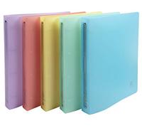 Exacompta - Ref. 51970E - Set of 5 semi-rigid PP Chromaline binders - 4 round rings diameter 30 mm - Spine 40 mm - External dimensions: 32x25 cm - A4 file format - 5 assorted colors