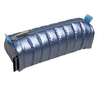 Exacompta - Ref. 52420E - 1 Round Bag Doudoune - in Inflatable Polyester - Flat Bottom - Down Jacket Effect - Size 22 x 8.5 x 7 cm - Random Colours Metallic Blue, Khaki or Pink -