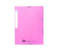 Exacompta - Ref 5261Z - Europa - Elasticated Filing Box, A4, 25mm Spine, Holds A4 Documents, Flat-Packed for Storage, Easy Assembly, Secure Elastic Straps, Spine Label - Pink