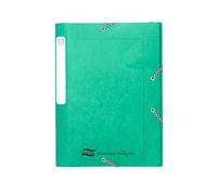 Exacompta - Ref 5263Z - Europa - Elasticated Filing Box, A4, 25mm Spine, Holds A4 Documents, Flat-Packed for Storage, Easy Assembly, Secure Elastic Straps, Spine Label - Green