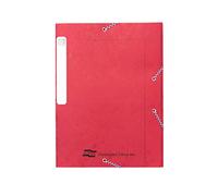Exacompta - Ref 5268Z - Europa - Elasticated Filing Box, A4, 25mm Spine, Holds A4 Documents, Flat-Packed for Storage, Easy Assembly, Secure Elastic Straps, Spine Label - Red