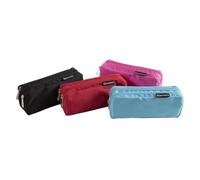 EXACOMPTA - Ref 52760E - 1 Color Pencil case 2 compartments with Metal Zipper - Made of Durable Polyester - can Hold a Double Decimeter - Random Colours: Blue, Black, Pink or red