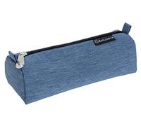 Exacompta - Ref 52780E - Box of 6 Round Pencil Cases Denim 500 - Made of Extra Strong Polyester Fully Lined - with a Flat Bottom - Denim Blue, Black Jean, Pink Jean